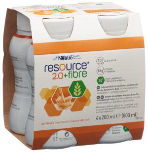 Nestle Resource 2.0 Fibre Drink Aprikose - 4 x 200ml