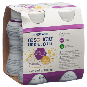 Nestle Resource Diabet plus Vanille - 4 x 200ml
