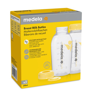 Medela Milchflasche 250 ml inkl. Deckel mit Einlage - 2 Stk.