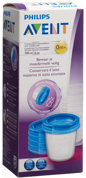 Avent Philips Via Aufbewahrungsbecher - 5 x 180ml