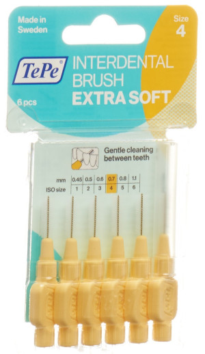 TePe Interdental-Brush 0,7mm extra-soft gelb - 6 Stk.