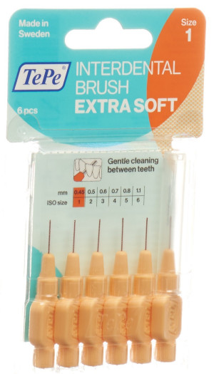 TePe Interdental-Brush 0,45mm extra-soft orange - 6 Stk.