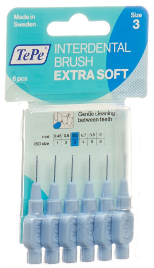 TePe Interdental-Brush 0,6mm extra-soft blau - 6 Stk.