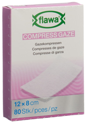 Flawa Gazekompressen 8x12 cm - 80 Stk.