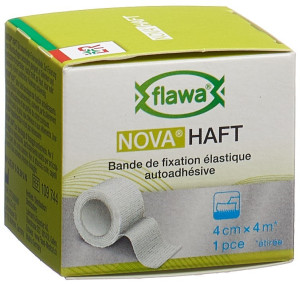 Flawa Nova Haft selbsthaftende elastische Gazebinde weiss - 4cm x 4m