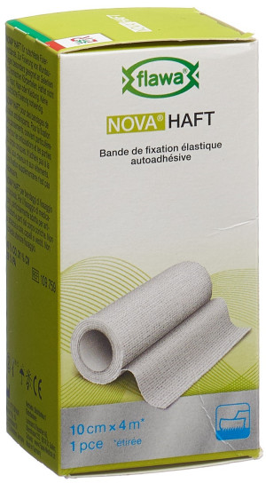 Flawa Nova Haft selbsthaftende elastische Gazebinde weiss - 10cm x 4m