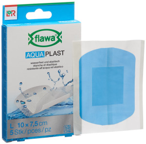 Flawa Aqua Plast Schnellverband transparent - 10 x 7.5cm - 5 Stk.