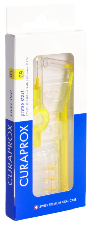 Curaprox CPS 09 prime gelb mit Halter - 5 Stk