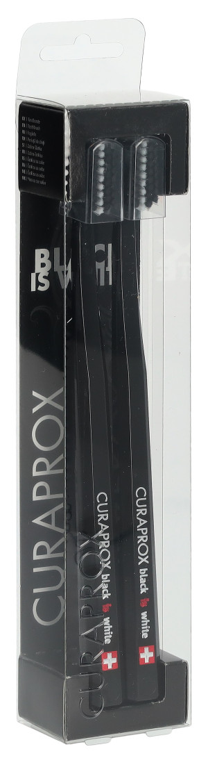 Curaprox Black Is White Zahnbürste CS Curaprox, Doppelpack schwarz