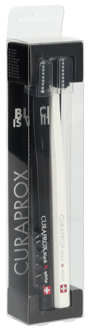 Curaprox Black Is White Zahnbürste CS Curaprox, Doppelpack schwarz/weiss