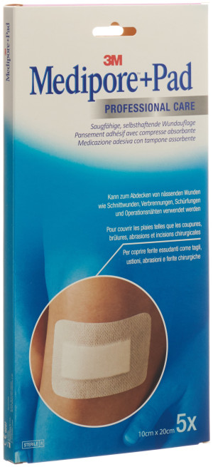 3M Medipore Pad 20cm x 10cm - 5 Stk. à 5 x 15.5cm