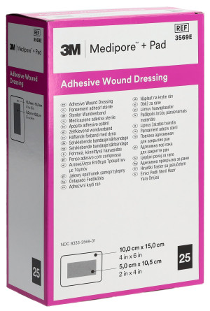 3M Medipore Pad 10cm x 15cm - 25 Stk. à 5 x 10.5cm