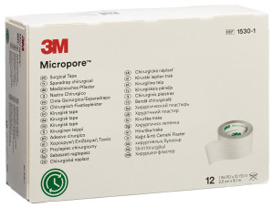 3M Micropore Rollenpflaster weiss 2.5cmx9.1m - 12 Stk.