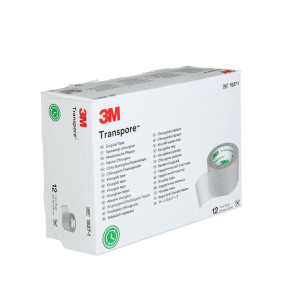 3M Transpore transparent Rollenpflaster 25mm x 9.14m - 12 Stk.