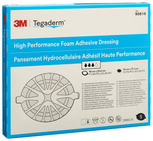 3M Tegaderm Foam Adhesive, oval - 19.0 x 22.2cm - 5 Stk.