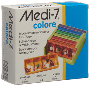 Medi-7 Medikamentendosierer 7-farbig - 7 Tage / 7 Fächer