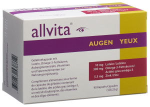 Allvita Augen - Omega 3 - Carotinoiden - Auberginen - 90 Kaps.