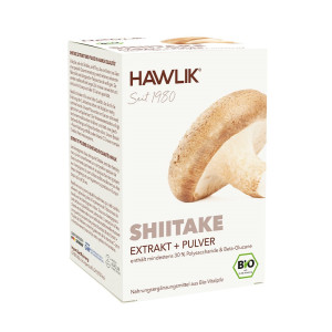 Hawlik Bio Shiitake Extrakt + Pulver Kapseln - 120 Stk.