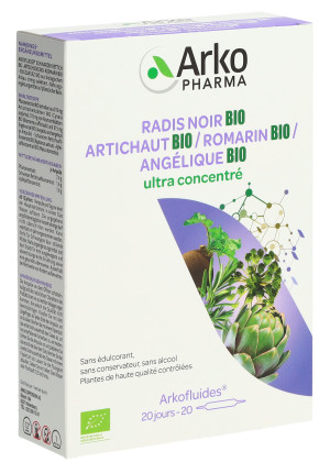 Arkofluide Artischocke-Rosmarin-Schwarzer Rettich-Engelwurz - 20 x 15ml