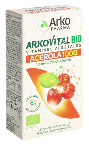 Arkovital Acerola Kau-Tabletten 1000 mg Bio - 30 Stk.