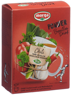Morga Power Powder Bouillon Drink Bio Chili - 10 x 4g