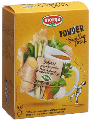 Morga Power Powder Bouillon Drink Bio Ingwer - 10 x 4g
