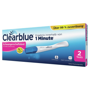 Clearblue Schwangerschaftstest schnelle Erkennung 1 Minute - Doppelpack - 2 Stk.