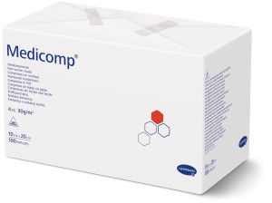 Medicomp Vlieskompressen unsteril 4 lagig 10x20cm - 100 Stk.
