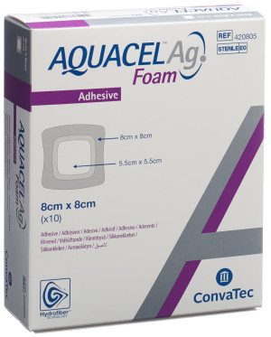 Aquacel Ag Foam adhäsiv - 10 Stk. à 8cm x 8cm