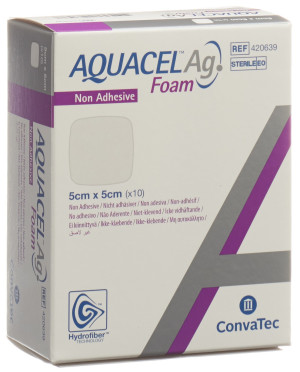 Aquacel Ag Foam nicht-adhäsiv - 10 Stk. à 5cm x 5cm
