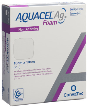 Aquacel Ag Foam nicht-adhäsiv - 10 Stk. à 10cm x 10cm