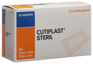 Cutiplast Wundverband steril, weiss - 100 Stk. à 7.2cm x 5cm