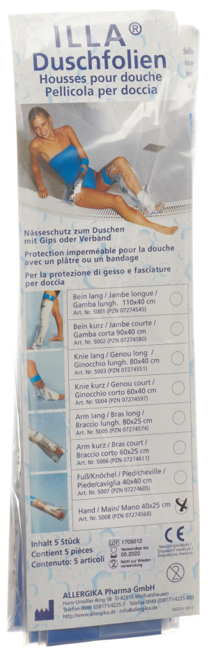 Illa Dusch-Schutzfolie Hand 40x25cm - 5 Stk.