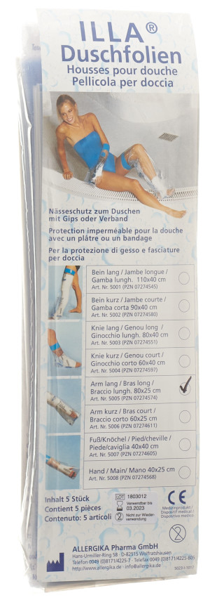 Illa Dusch-Schutzfolie Arm 80x25cm - 5 Stk.