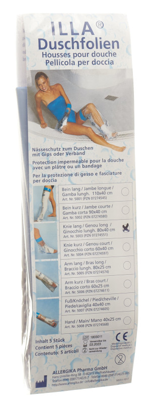 Illa Dusch-Schutzfolie Fuss Knie 80x40cm - 5 Stk.