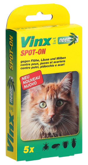 Vinx Bio Spot-On Tropfen mit Neem Katze - 5x1ml