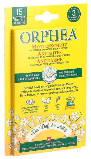 Orphea Mottenschutz Blätter mit Blütenduft - 12+3 Stk.