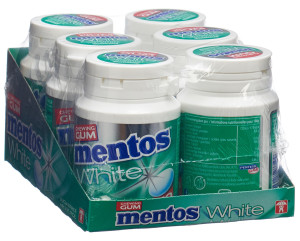 Mentos Gum White Green Mint - 6x75g