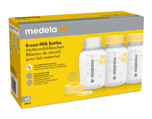 Medela Milchflasche 150ml inkl. Deckel mit Einlage - 3 Stück