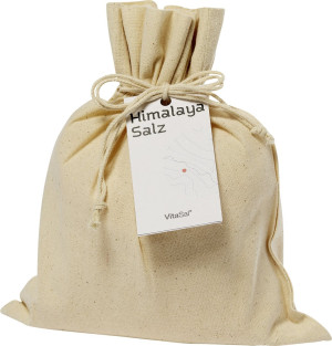 Vitasal Kristallsalz Himalaya Salz Brocken Leinenbeutel - 1000g