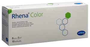Rhena Color Elastische Binden 8cmx5m blau - 10 Stk.