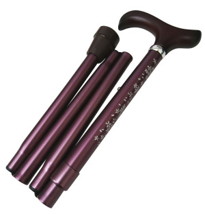 Supair Faltstock 4fach Alu lila Sakura 85-95cm Derby - 1 Stk.