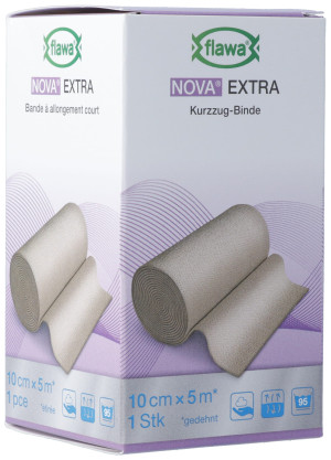 Flawa Nova Extra elastische Mittelzugbinde hautfarbig - 10cm x 5m