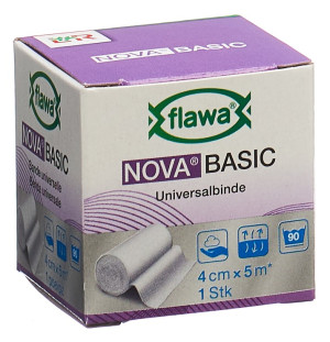 Flawa Nova Basic elastische Mittelzugbinde weiss - 4cm x 5m