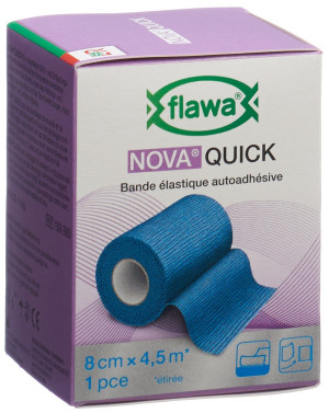 Flawa Nova Quick selbsthaftende elastische Binde blau - 8cm x 4.5m