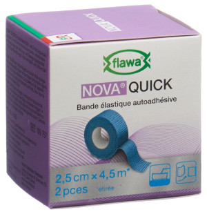Flawa Nova Quick selbsthaftende elastische Binde blau - 2.5cm x 4.5m - 2 Stk.