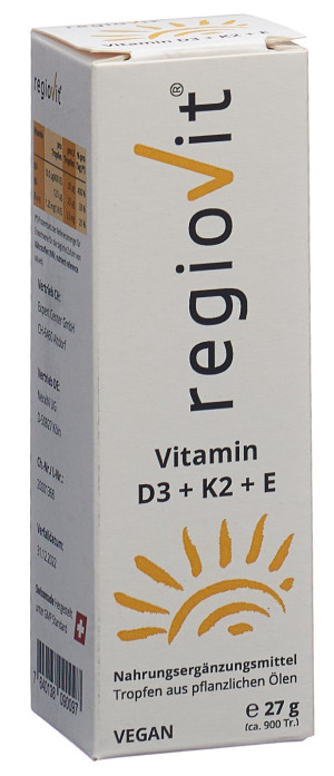 Regiovit Vitamin D3 + K2 + E - Tropfen - 27g