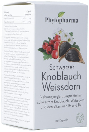 Phytopharma Schwarzer Knoblauch Weissdorn Kapseln - 100 Stk.