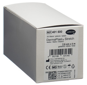 DermaPlast Stretch Gazebinde weiss - 2.5cm x 4m - 20 Stk.