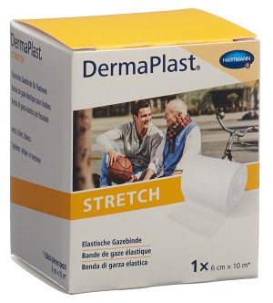 DermaPlast Stretch Gazebinde weiss - 6cm x 10m